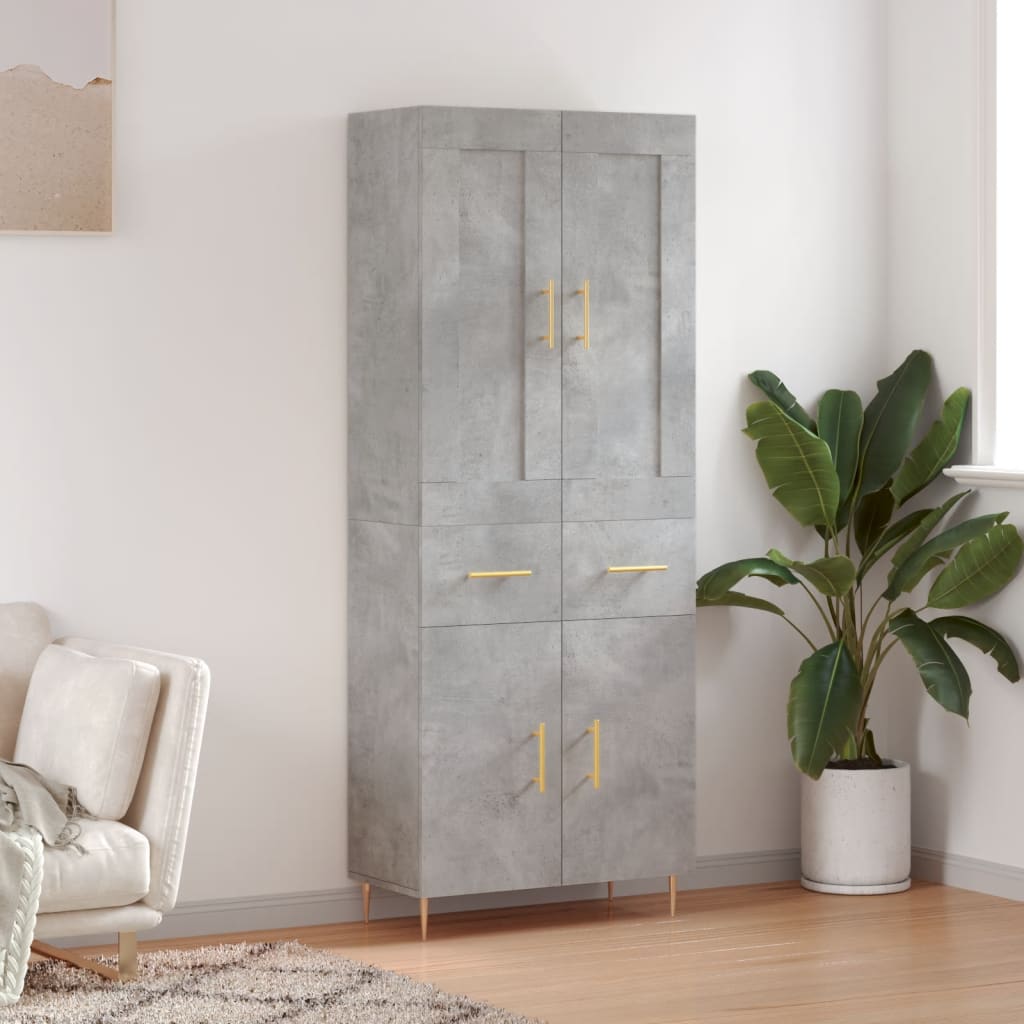Skåp Betonggrå 69,5x34x180 cm