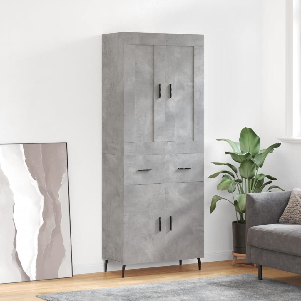 Skåp Betonggrå 69,5x34x180 cm