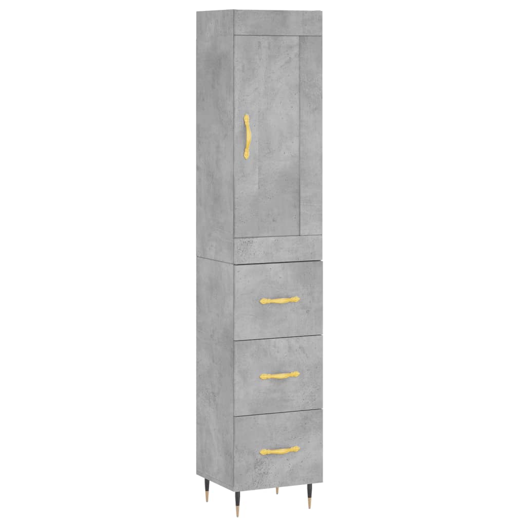 Skåp Betonggrå 34,5x34x180 cm