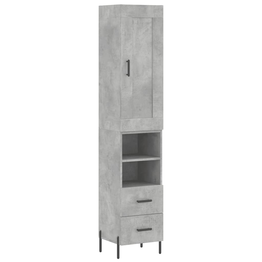 Skåp Betonggrå 34,5x34x180 cm