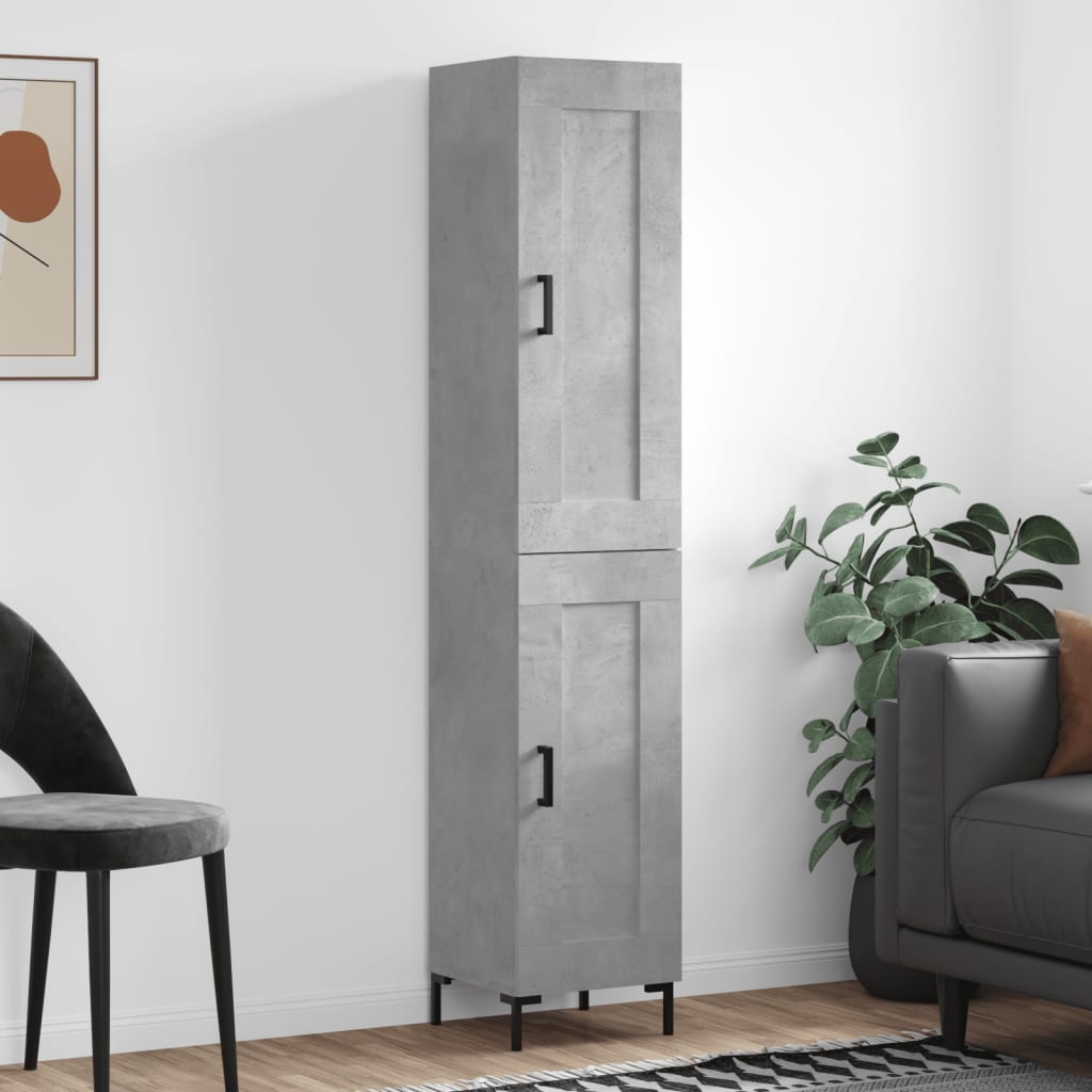 Skåp Betonggrå 34,5x34x180 cm