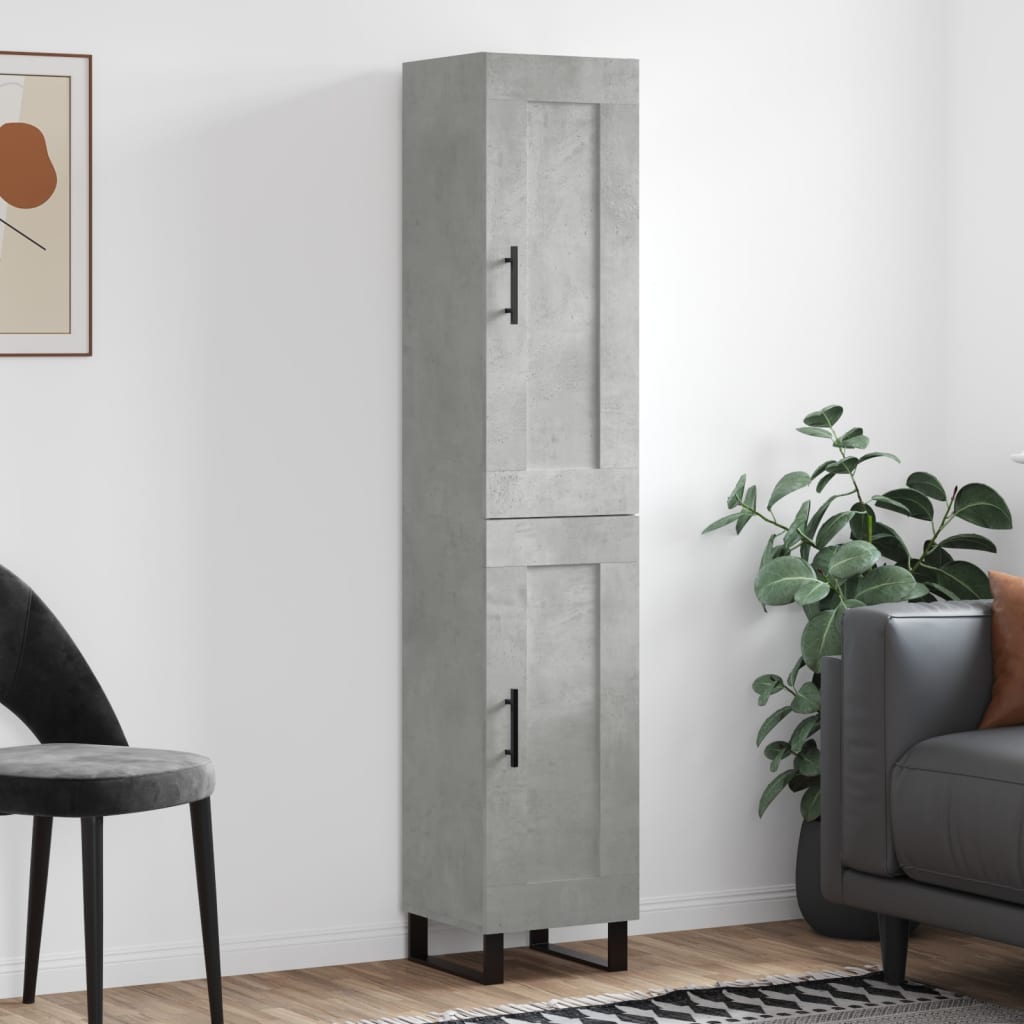Skåp Betonggrå 34,5x34x180 cm