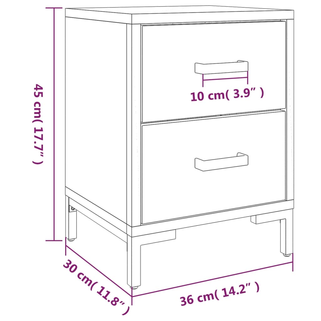 Sängbord 2 st 36x30x45 cm massiv furu