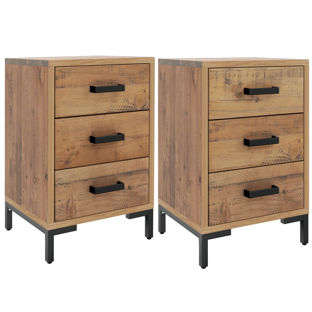 Sängbord 2 st 40x30x55 cm massiv furu