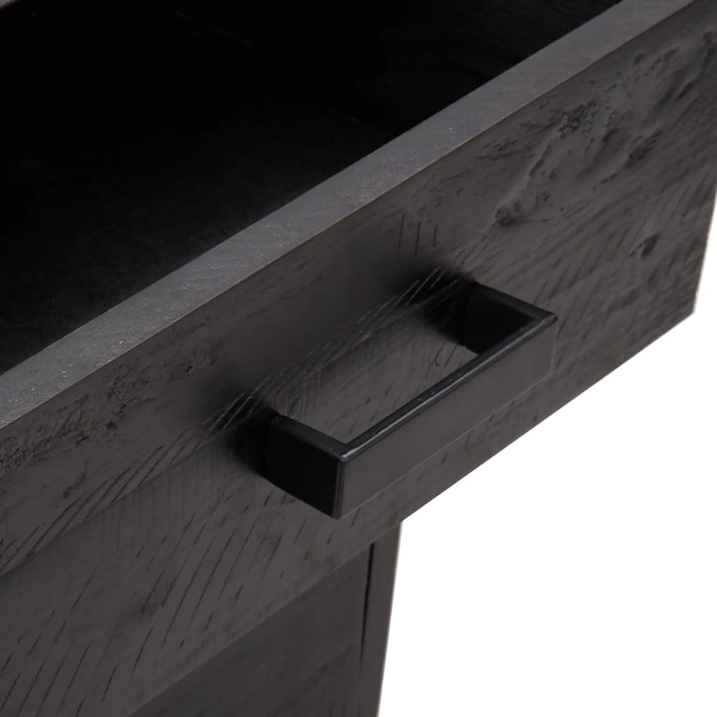 Sängbord 2 st svart 40x30x55 cm massivt furuträ