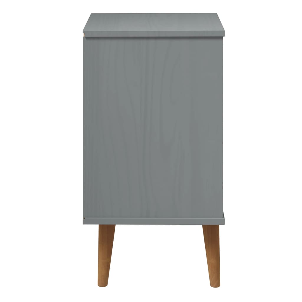 Sängbord Nattduksbord Grå 40x35x65 cm massiv furu