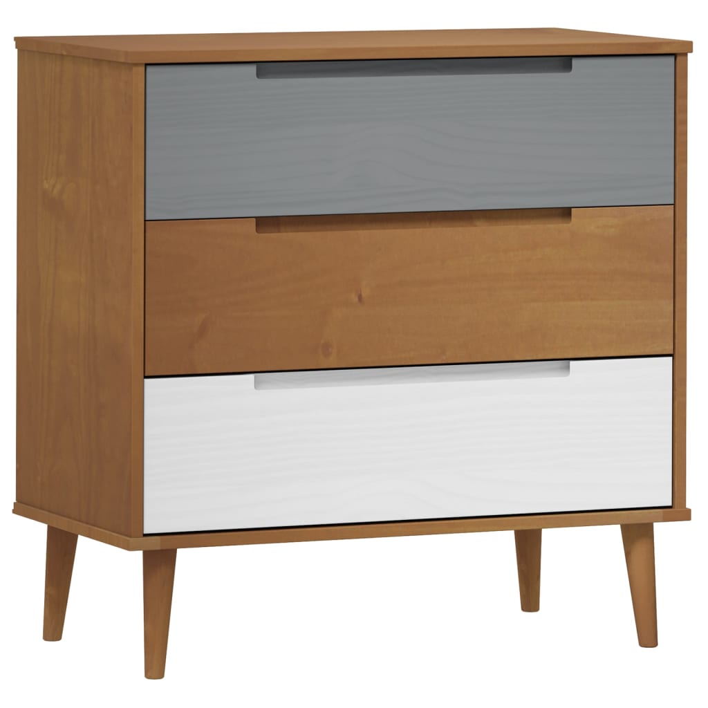 Byrå Brun 80x40x80 cm massiv furu
