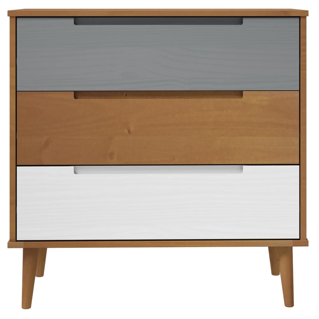 Byrå Brun 80x40x80 cm massiv furu