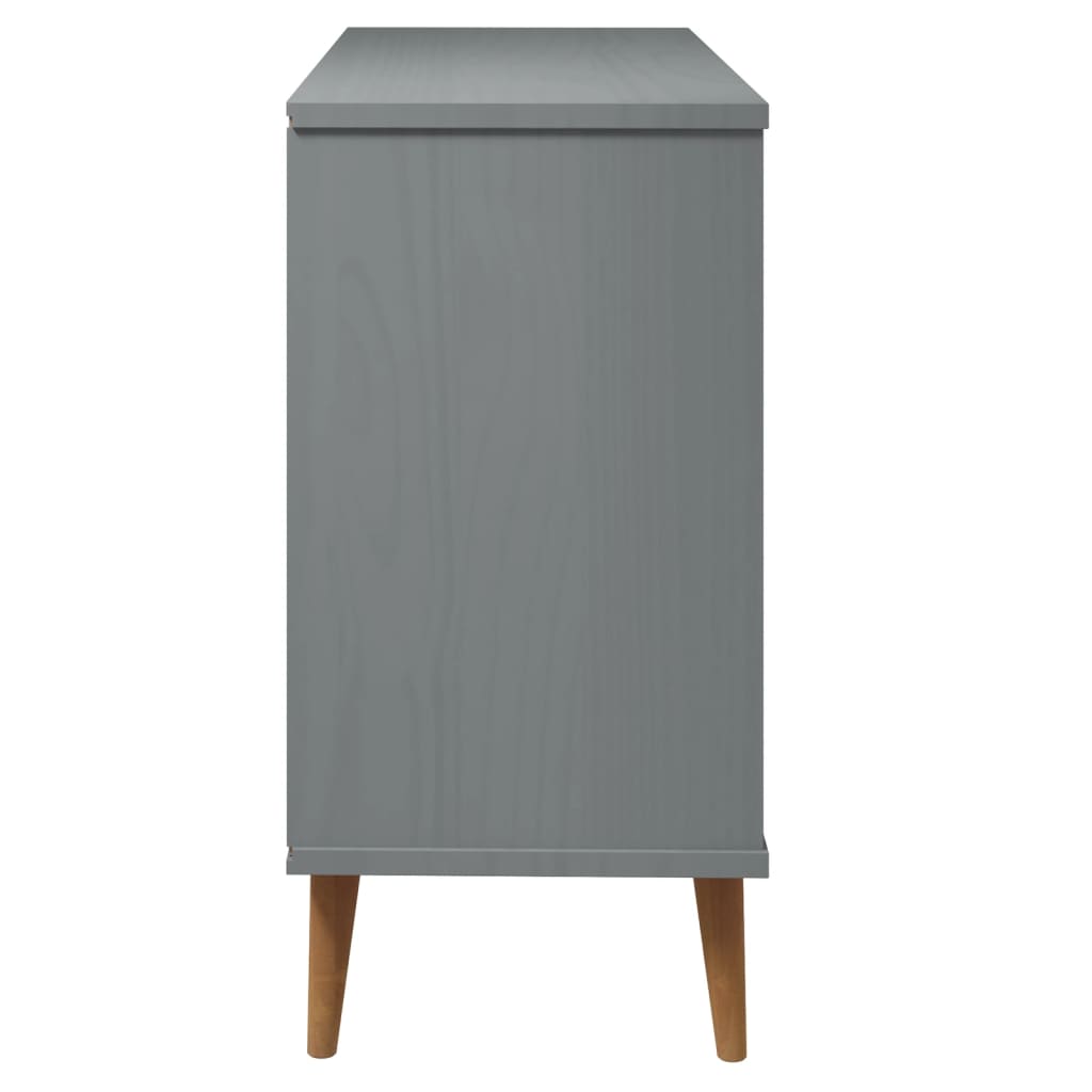 Byrå Grå 113x40x80 cm massivt furuträ