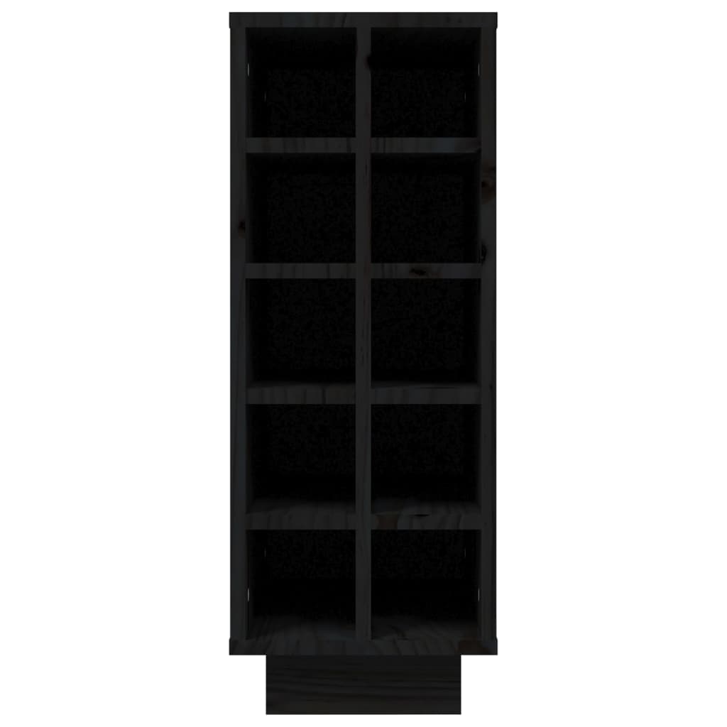 Vinställ Vinskåp Svart 23x34x61 cm massiv furu