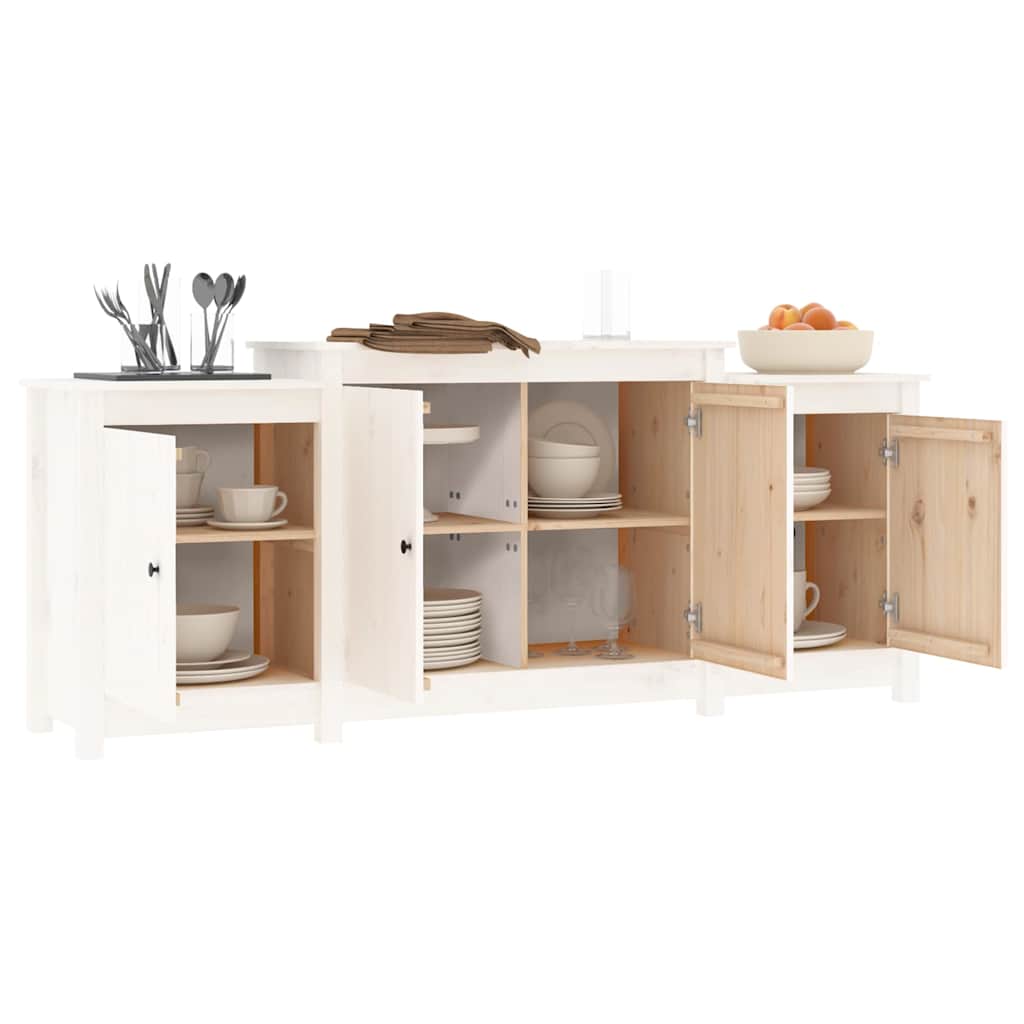 Skänk Vit 164x37x68 cm massiv furu