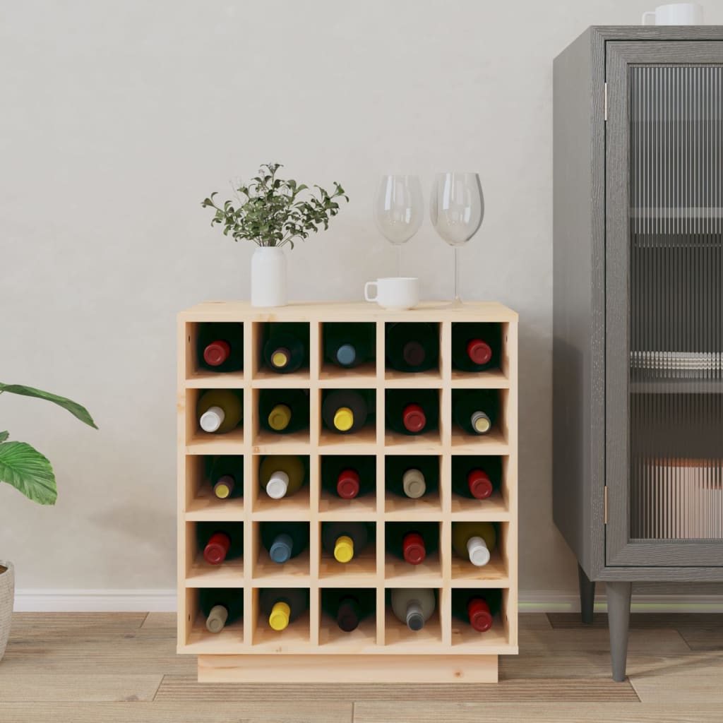 Vinställ Vinskåp 55,5x34x61 cm massiv furu