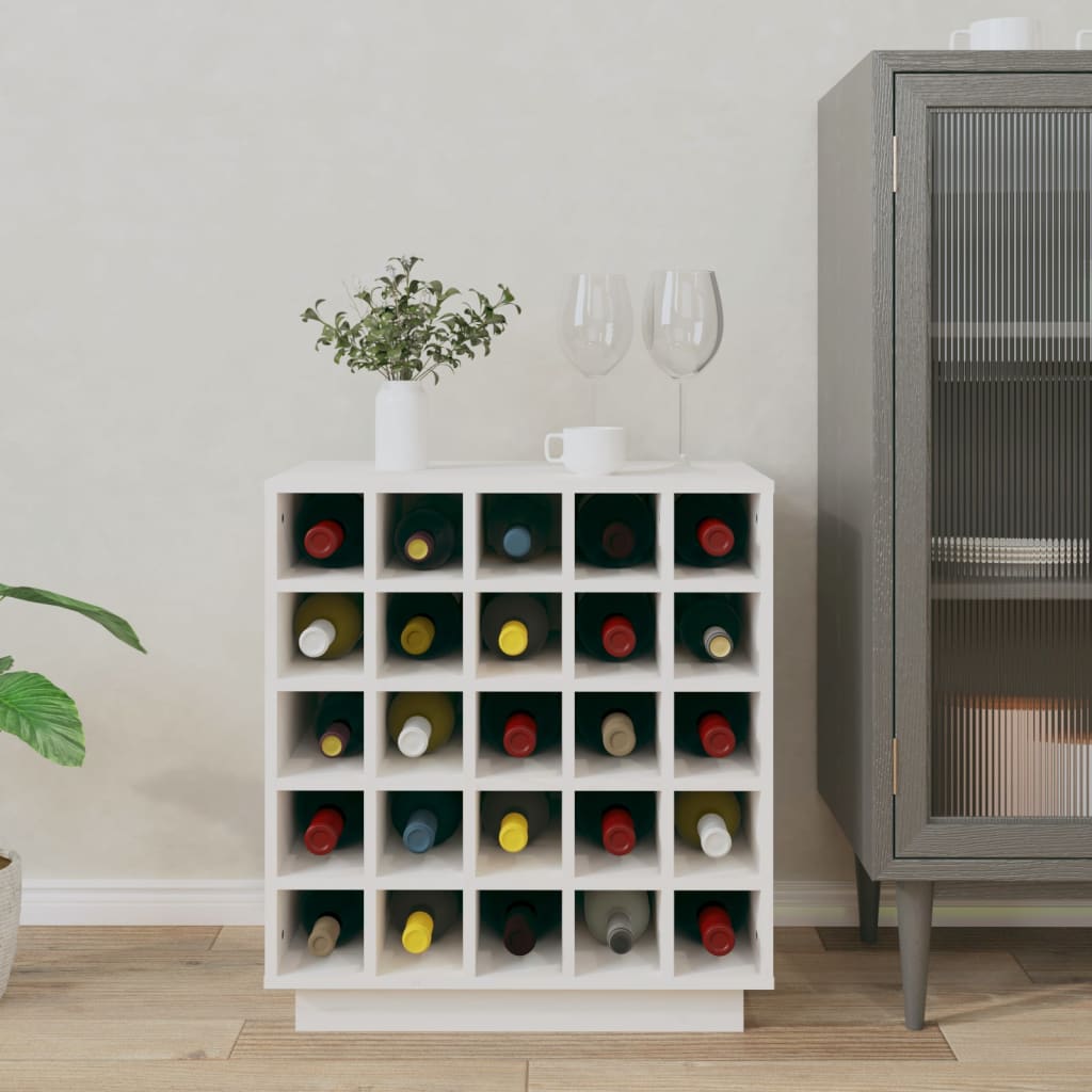 Vinställ Vinskåp Vit 55,5x34x61 cm massiv furu