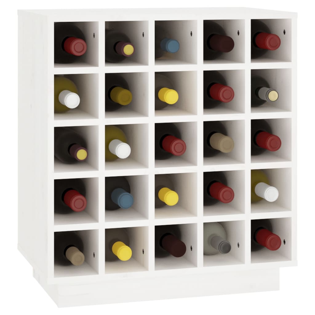 Vinställ Vinskåp Vit 55,5x34x61 cm massiv furu