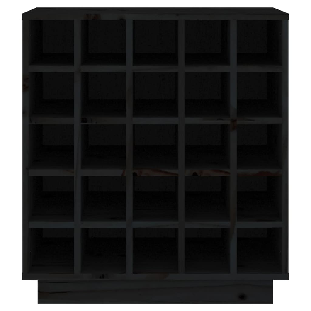 Vinställ Vinskåp Svart 55,5x34x61 cm massiv furu