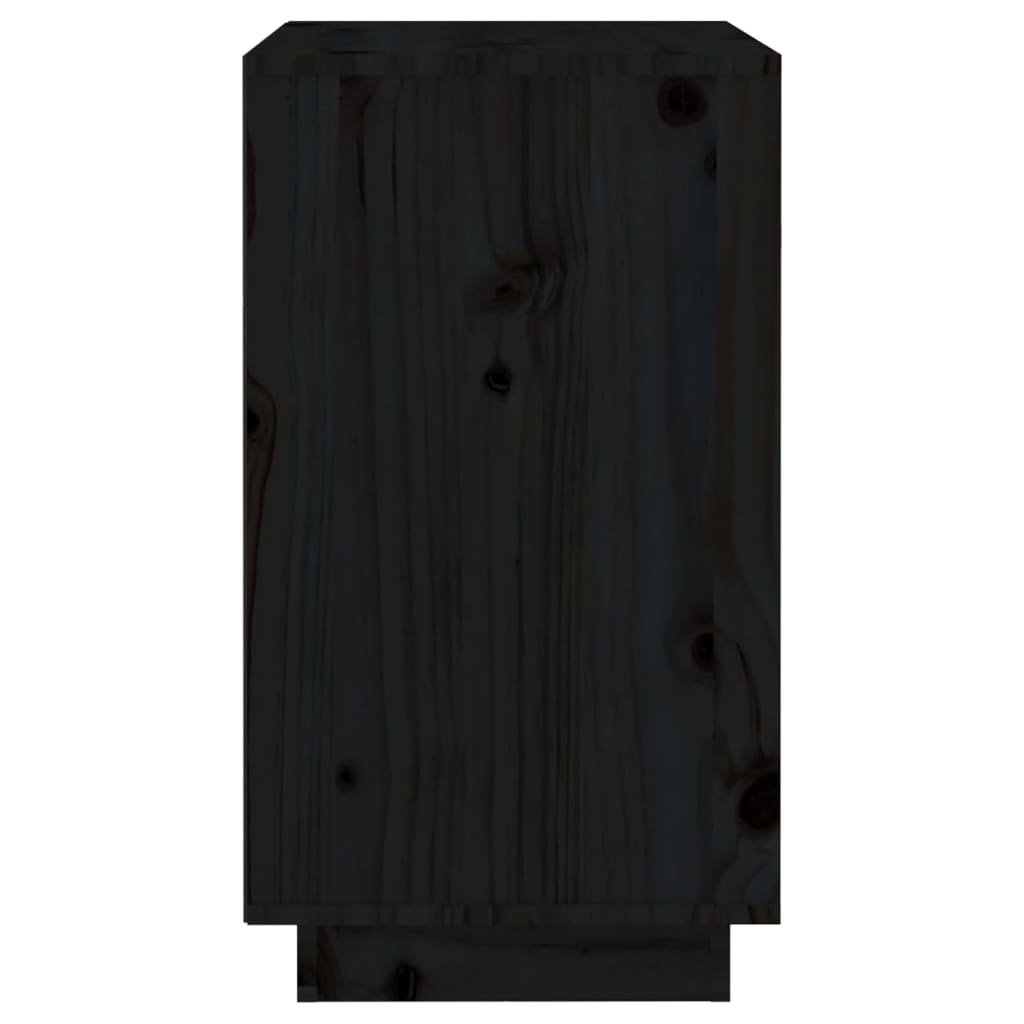 Vinställ Vinskåp Svart 55,5x34x61 cm massiv furu