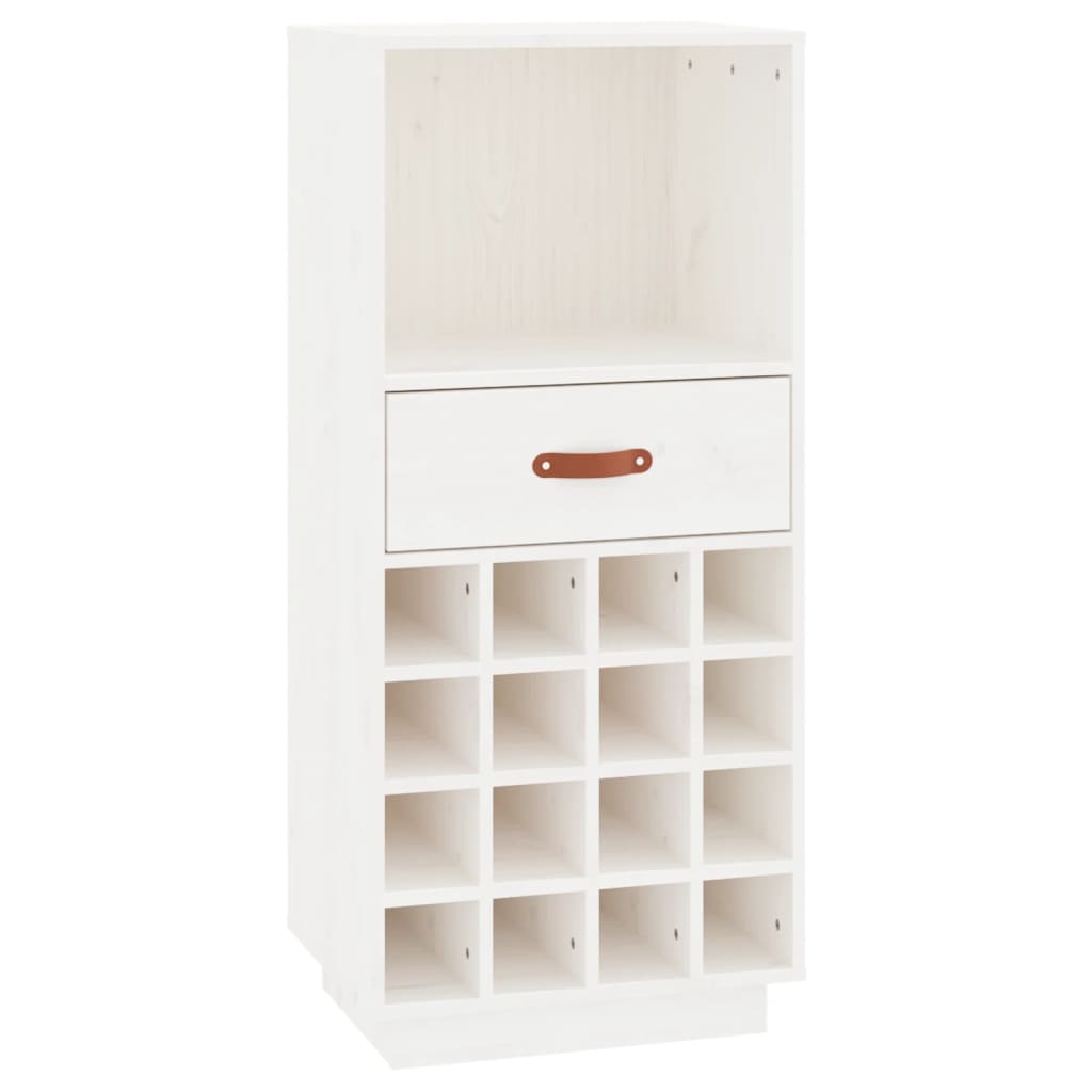 Vinställ Vinskåp Vit 45x34x100 cm massiv furu