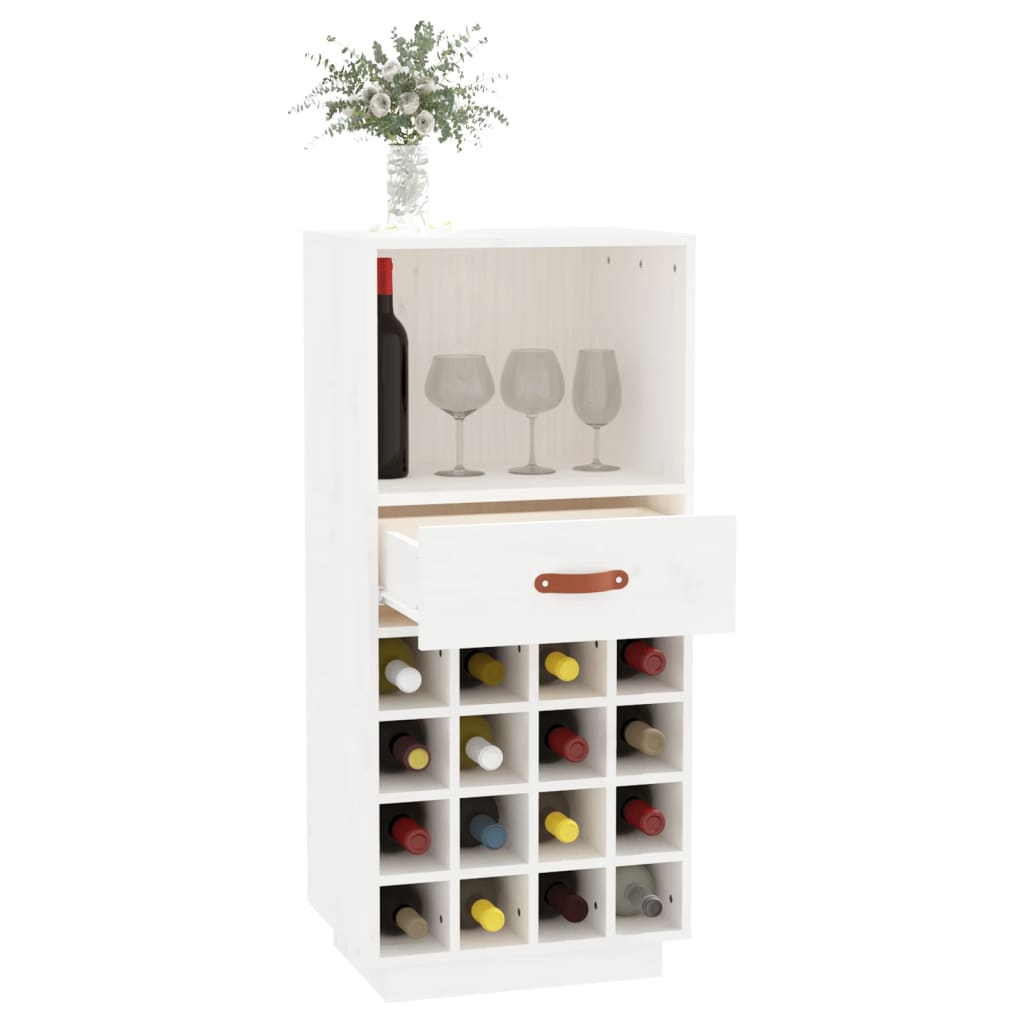 Vinställ Vinskåp Vit 45x34x100 cm massiv furu