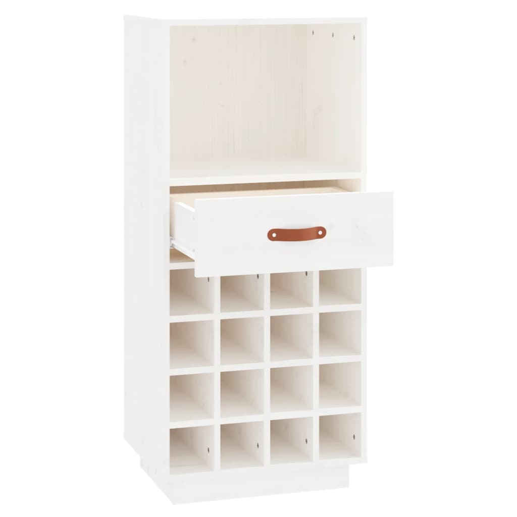 Vinställ Vinskåp Vit 45x34x100 cm massiv furu