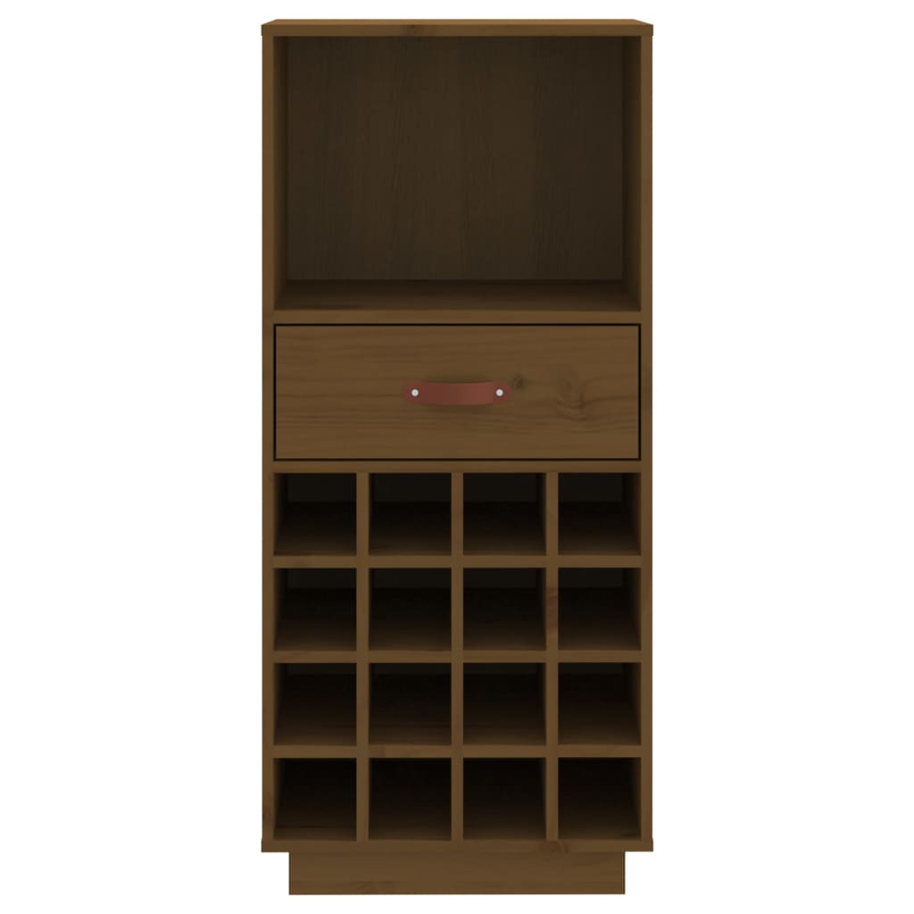 Vinställ Vinskåp honungsbrun 45x34x100 cm massiv furu