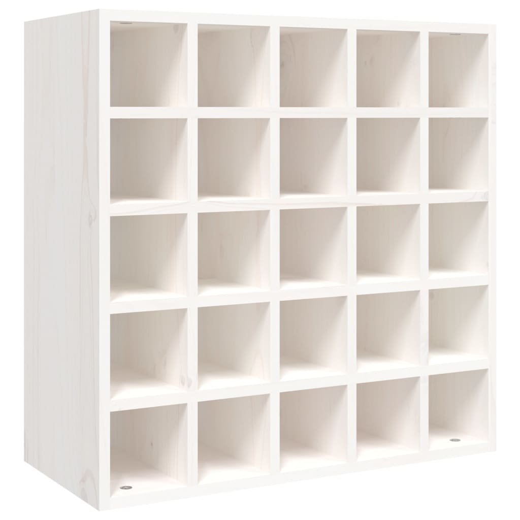 Vinställ Vinskåp Vit 56x25x56 cm massiv furu
