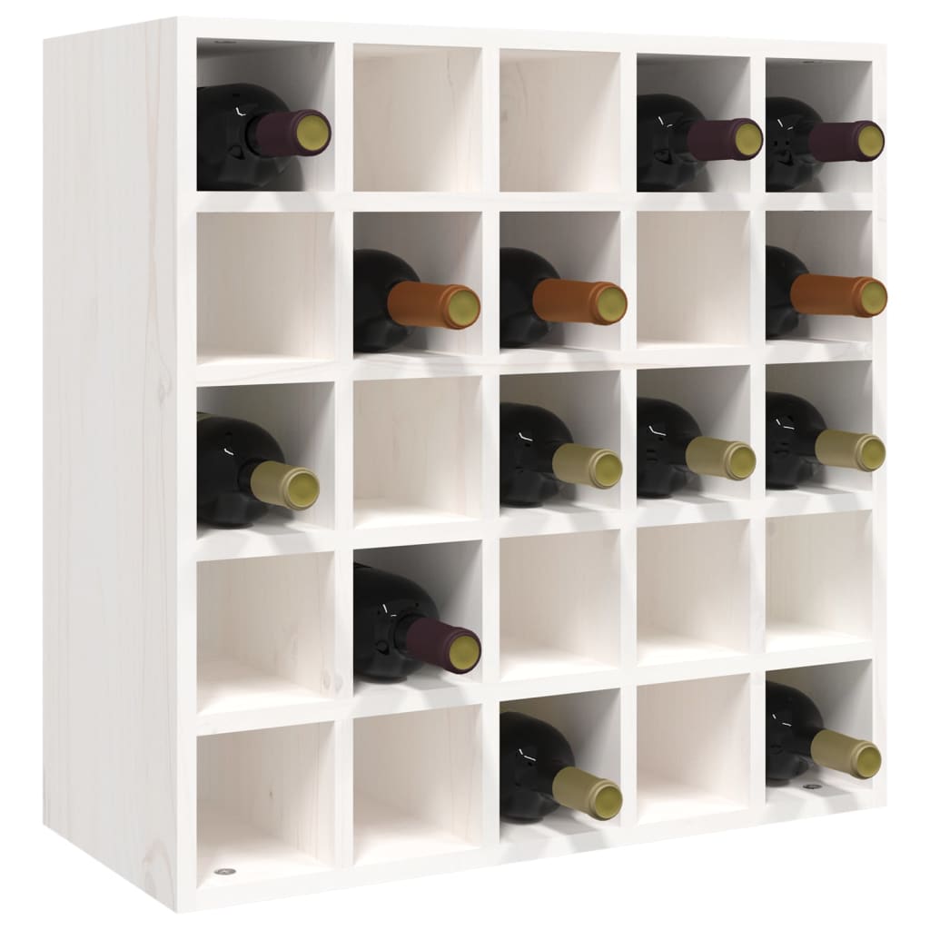 Vinställ Vinskåp Vit 56x25x56 cm massiv furu