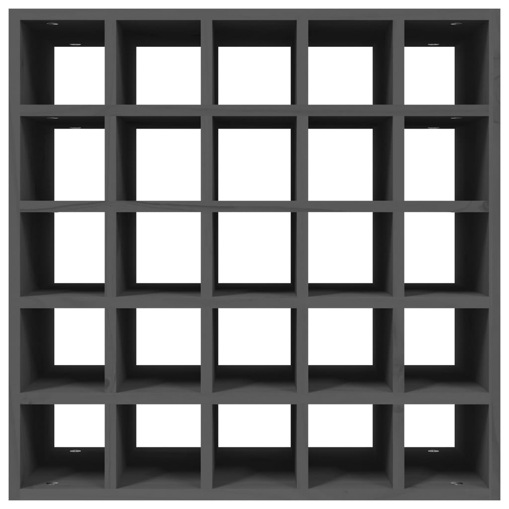 Vinställ Vinskåp Grå 56x25x56 cm massiv furu