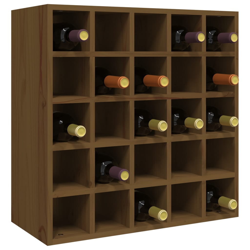 Vinställ Vinskåp honungsbrun 56x25x56 cm massiv furu