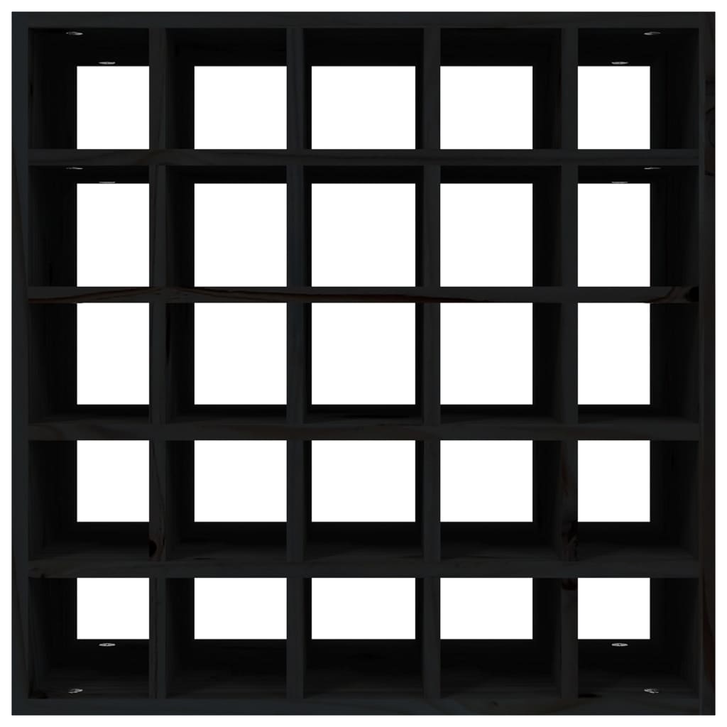 Vinställ Vinskåp Svart 56x25x56 cm massiv furu