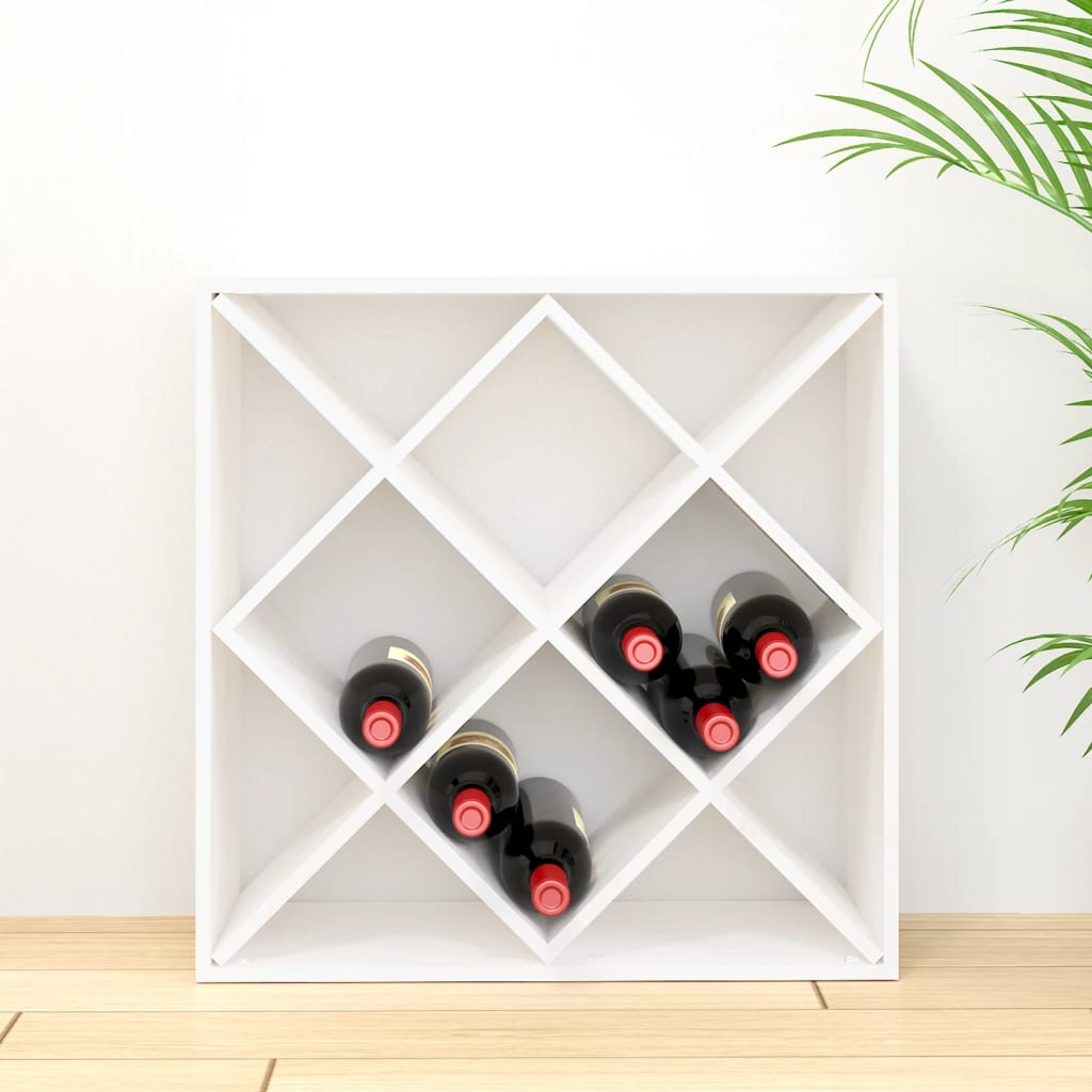 Vinställ Vinskåp Vit 62x25x62 cm massiv furu