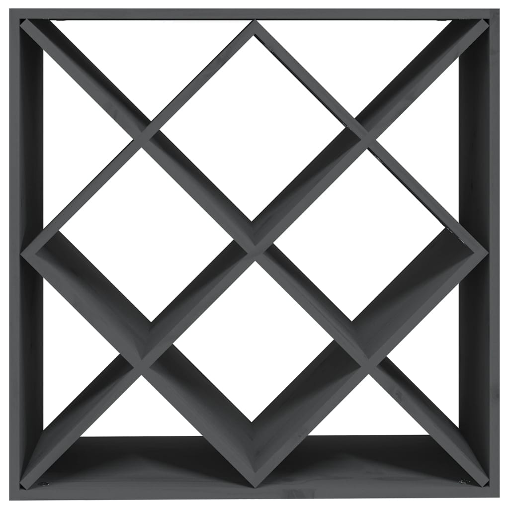 Vinställ Vinskåp Grå 62x25x62 cm massiv furu