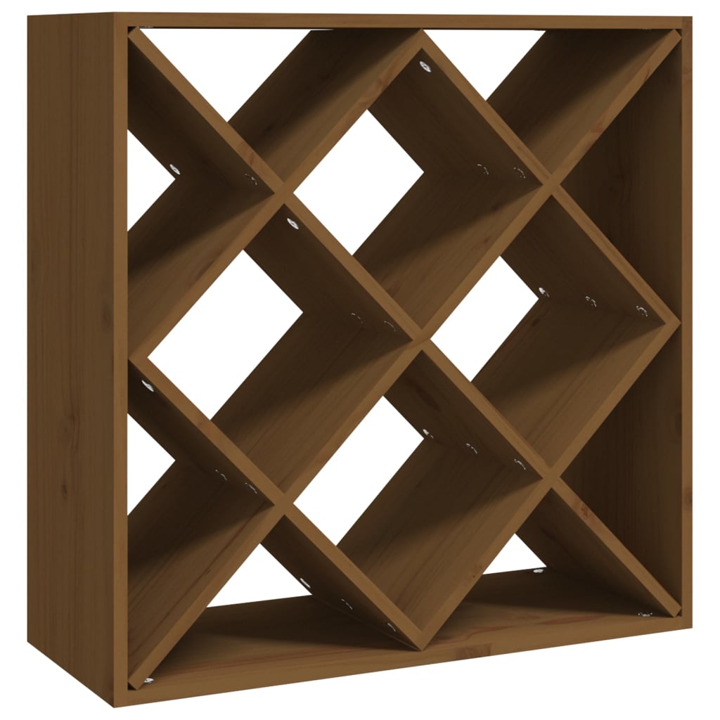 Vinställ Vinskåp honungsbrun 62x25x62 cm massiv furu