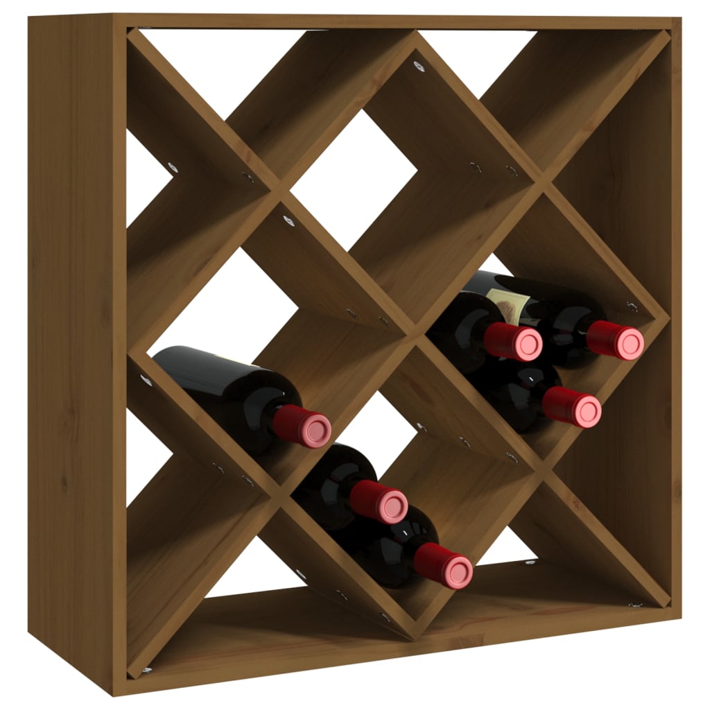 Vinställ Vinskåp honungsbrun 62x25x62 cm massiv furu