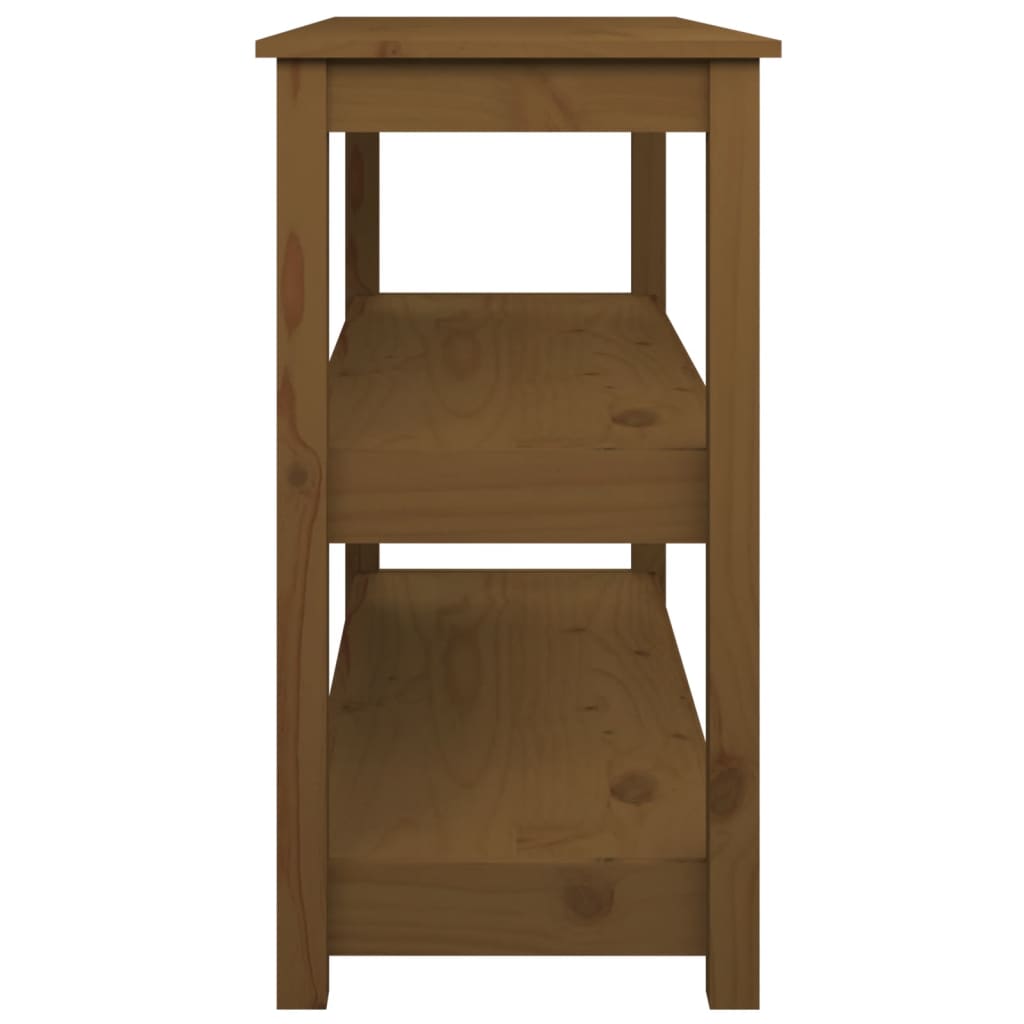 Avlastningsbord Konsollbord Brun honungsbrun 110x40x74 cm massiv furu