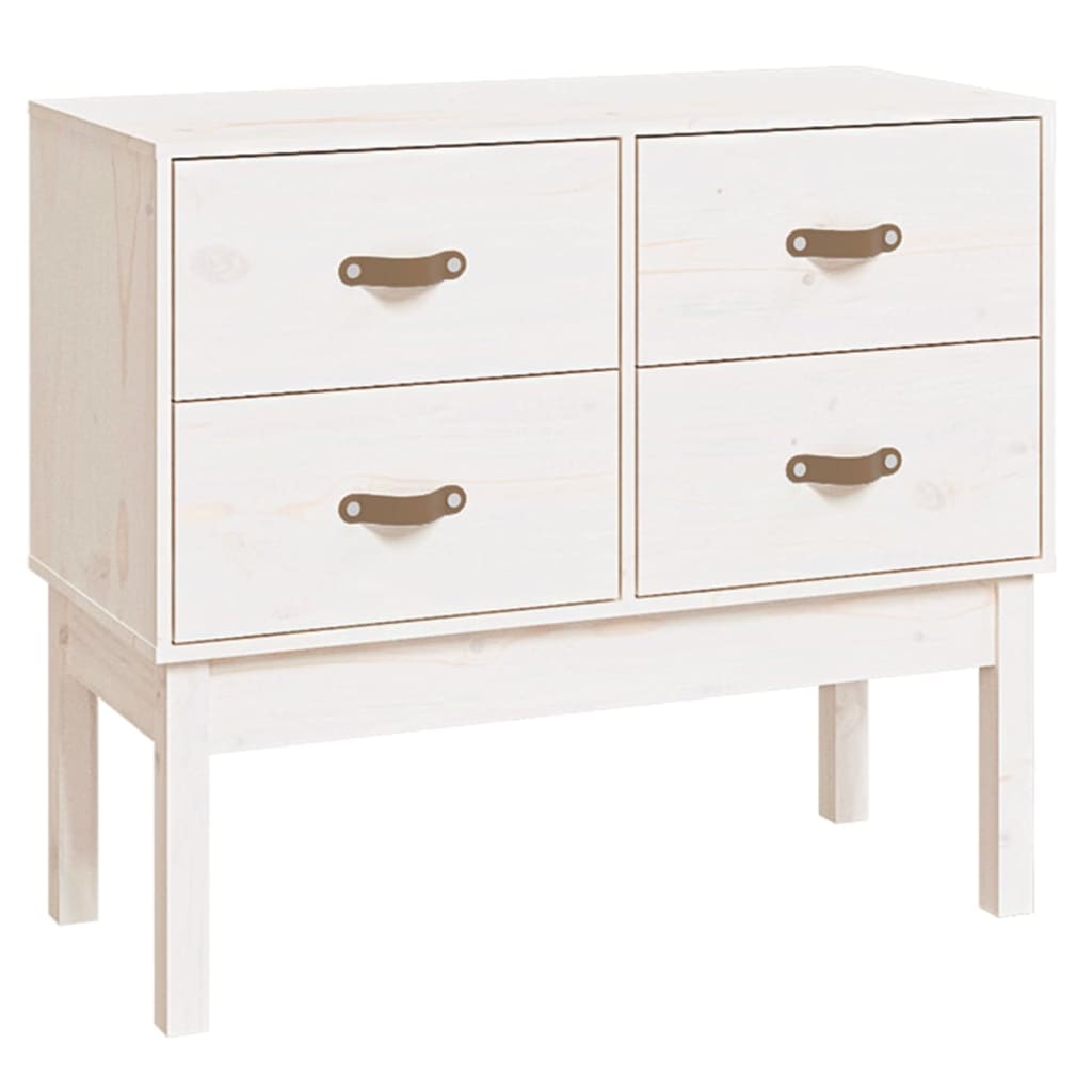 Byrå Vit 90x40x78 cm massiv furu
