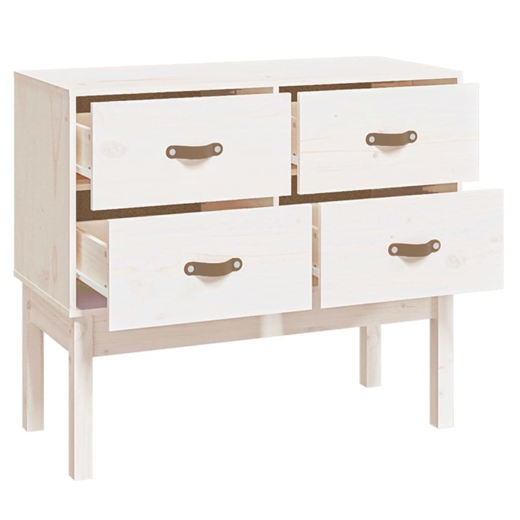 Byrå Vit 90x40x78 cm massiv furu