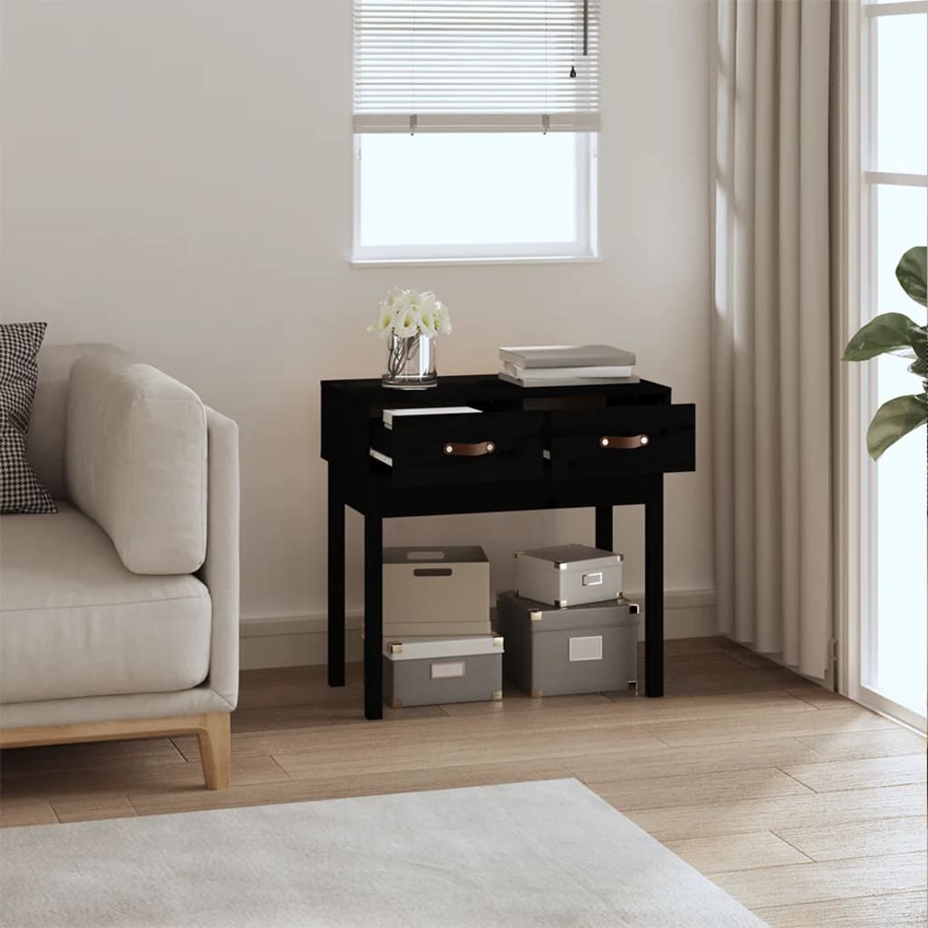 Avlastningsbord Konsollbord Svart 76,5x40x75 cm massiv furu