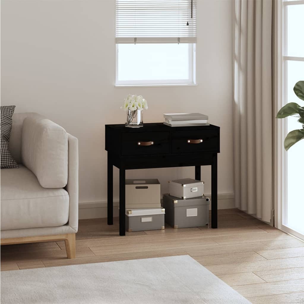 Avlastningsbord Konsollbord Svart 76,5x40x75 cm massiv furu
