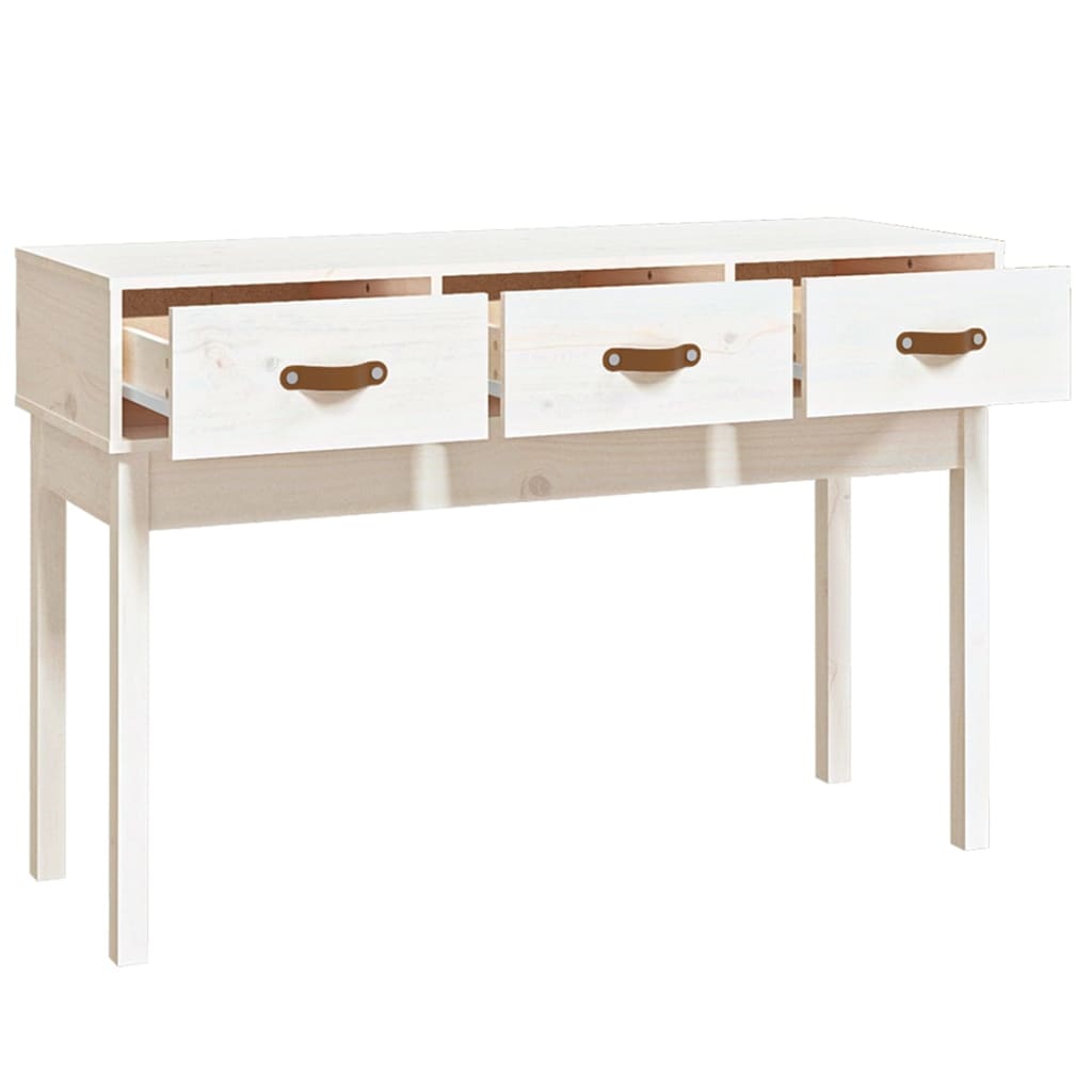 Avlastningsbord Konsollbord Vit 114x40x75 cm massiv furu
