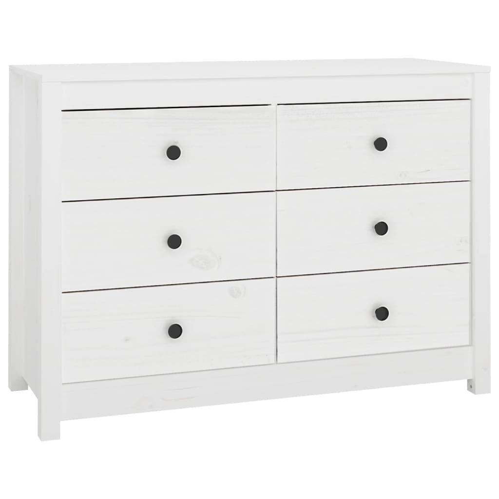 Byrå Vit 100x40x72 cm massiv furu