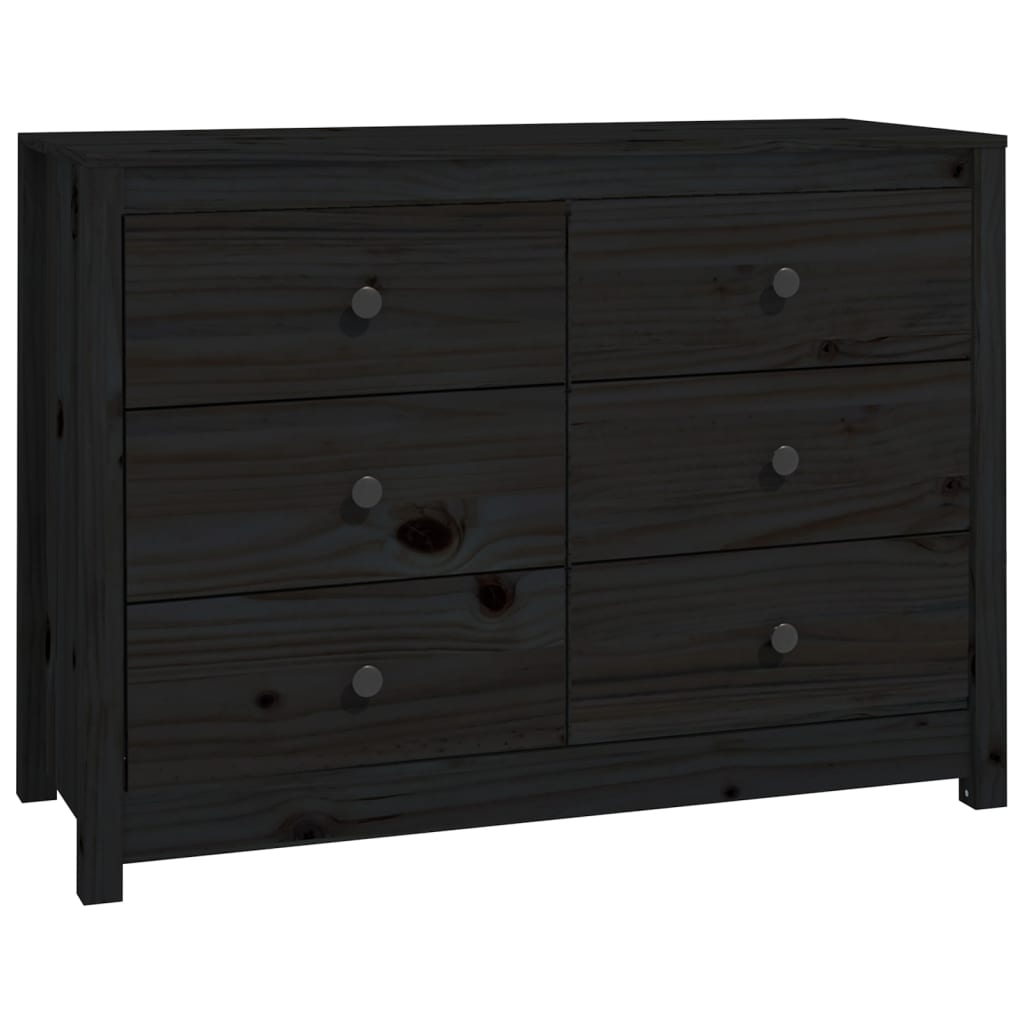 Skåp Svart 100x40x72 cm massiv furu