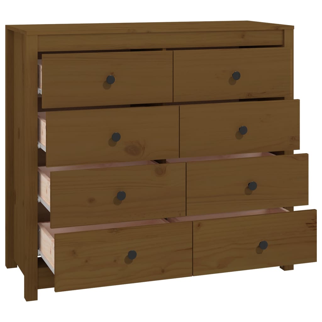 Byrå Honungsbrun 100x40x90 cm massiv furu