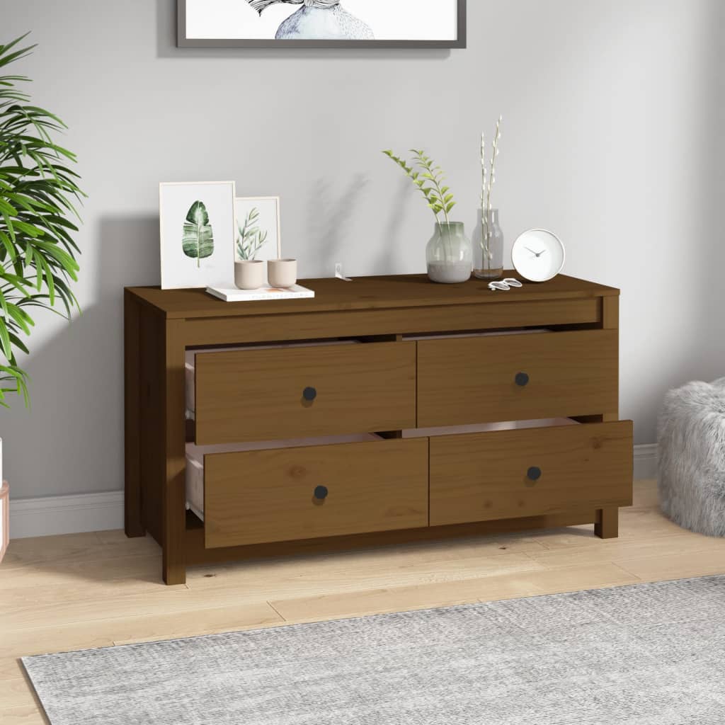 Byrå Honungsbrun 100x40x54 cm massiv furu