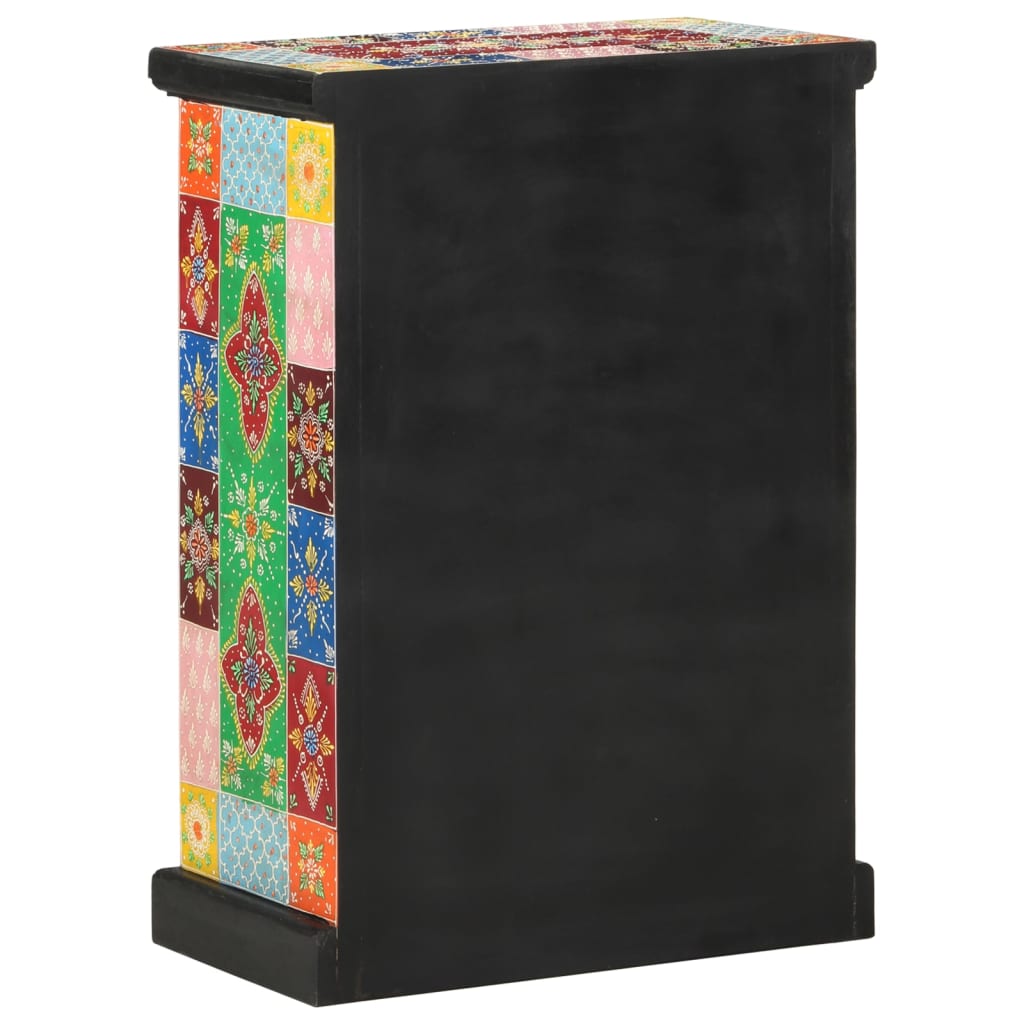 Skänk Trä Handmålad med dörrar 53x30x75 cm massivt mangoträ