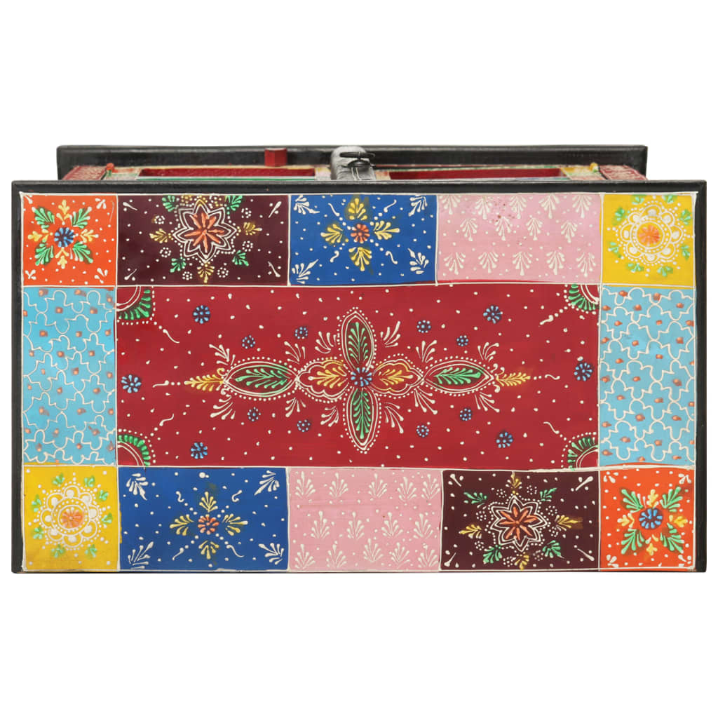 Skänk Trä Handmålad med dörrar 53x30x75 cm massivt mangoträ