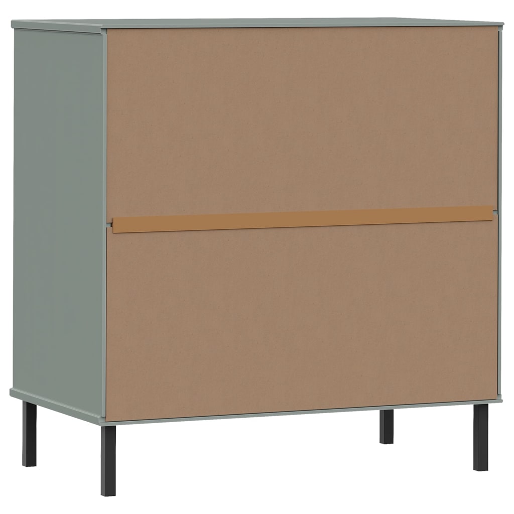 Byrå Grå med 3 lådor OSLO 77x40x79,5 cm massivt trä