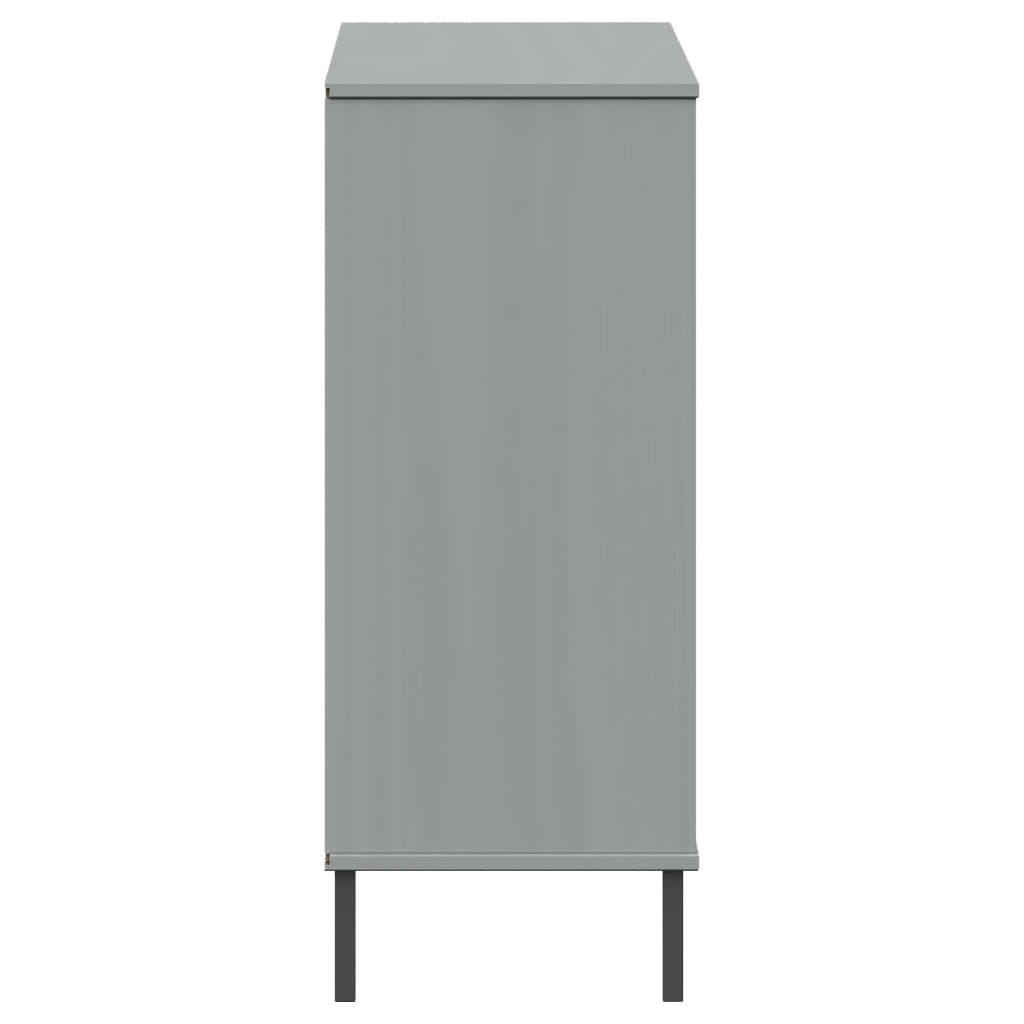 Skoställ Grå Skohylla med metallben OSLO 95x35x86 cm massivt trä