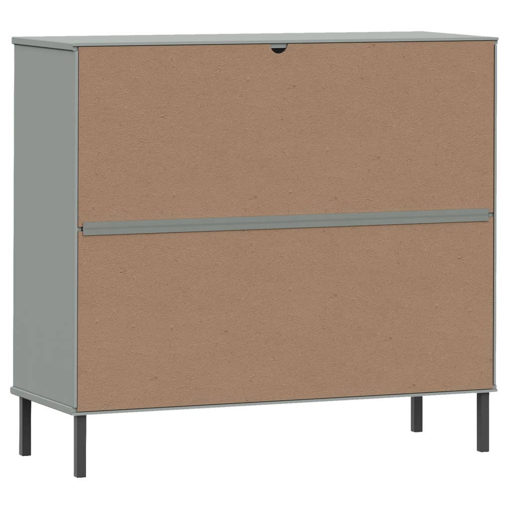 Skoställ Grå Skohylla med metallben OSLO 95x35x86 cm massivt trä