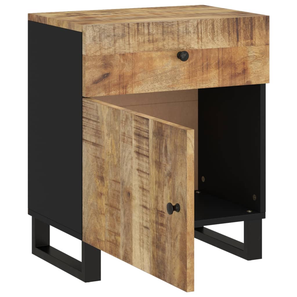 Sängbord 50x33x60 cm massivt mangoträ och konstruerat trä
