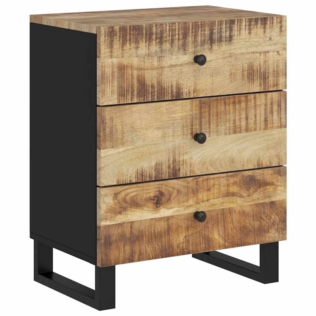 Sängbord 50x33x62 cm massivt mangoträ och konstruerat trä